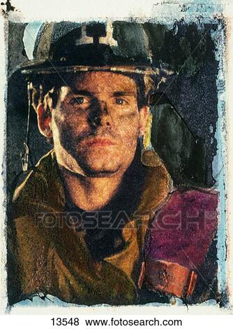 Fireman, Polaroid Transfer View Large Photo Image Stock Photo - Fireman, Polaroid Transfer. Fotosearch