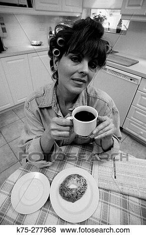 Stock Photo - First cup of coffee. Fotosearch