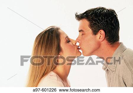 Stock Photograph - First kiss. Fotosearch