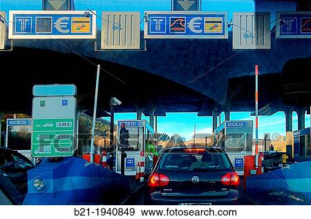 First toll on the highway, at Iron, entering in Spain; traffic. Guipuzcoa, Basque Country, Spain View Large Photo Image Stock Photo - First toll on the highway, at Iron, entering in Spain; traffic. Guipuzcoa, Basque Country, Spain. Fotosearch