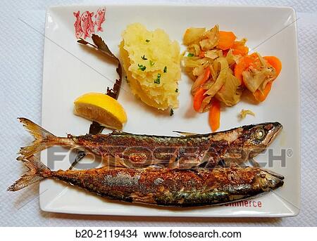 Fish dish. Restaurant. Bordeaux. Aquitaine. France. View Large Photo Image Picture - Fish dish. Restaurant. Bordeaux. Aquitaine. France.. Fotosearch