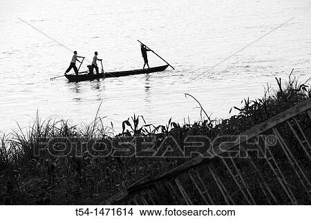 Picture - Fisher on the Mekong. Fotosearch