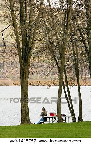 Fisherman - Columbia Hills State Park, Washington View Large Photo Image Stock Photo - Fisherman - Columbia Hills State Park, Washington. Fotosearch