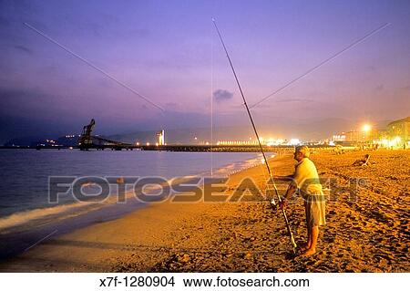 Fisherman in `Ciudad Luminosa? beach Almeria Andalucia, Spain View Large Photo Image Picture - Fisherman in `Ciudad Luminosa? beach Almeria Andalucia, Spain. Fotosearch