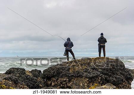 Fishing at Indian beach. Cannon Beach, Oregon USA. View Large Photo Image Stock Image - Fishing at Indian beach. Cannon Beach, Oregon USA.. Fotosearch