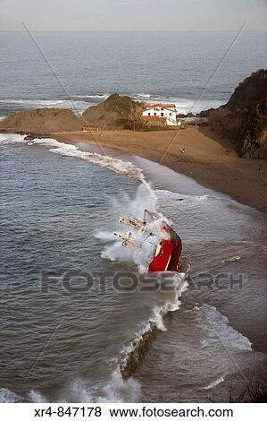Fishing boat Michel stranded on Saturraran beach, Motrico (Mutriku), Vizcaya (Bizkaia), Basque Country, Spain View Large Photo Image Stock Photo - Fishing boat Michel stranded on Saturraran beach, Motrico (Mutriku), Vizcaya (Bizkaia), Basque Country, Spain. Fotosearch