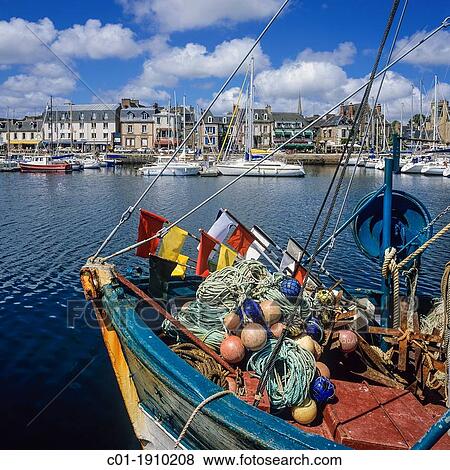 Fishing boat moored in Paimpol harbour Brittany France View Large Photo Image Stock Photo - Fishing boat moored in Paimpol harbour Brittany France. Fotosearch