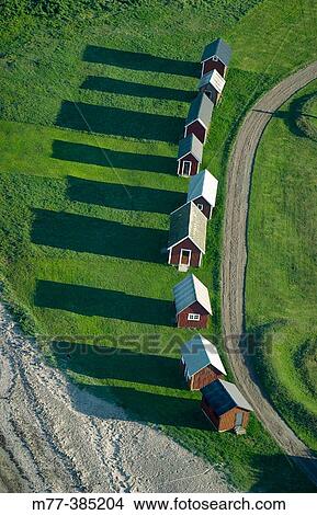 Fishing huts,? land. Sweden View Large Photo Image Picture - Fishing huts,? land. Sweden. Fotosearch