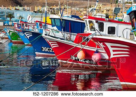 Stock Photograph - Fishing port, Morro Jable, Jandia peninsula, Fuerteventura, Las Palmas, Canary Islands, Spain. Fotosearch