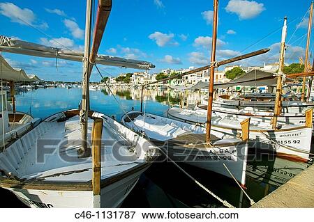 Fishing port. Porto Colom. Majorca. Balearic Islands. Spain. View Large Photo Image Stock Photo - Fishing port. Porto Colom. Majorca. Balearic Islands. Spain.. Fotosearch