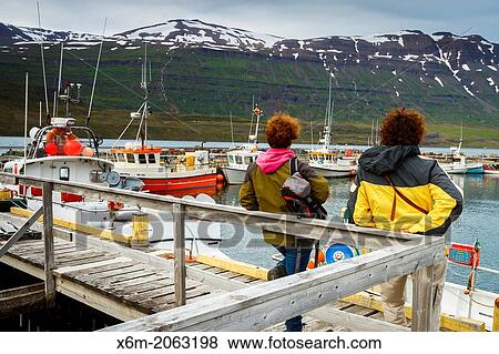 Fishing port. Seydisfjordur. Iceland, Europe. View Large Photo Image Stock Photo - Fishing port. Seydisfjordur. Iceland, Europe.. Fotosearch