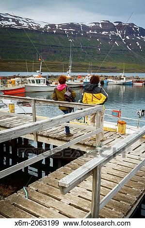 Stock Photo - Fishing port. Seydisfjordur. Iceland, Europe.. Fotosearch