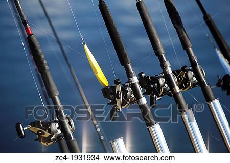 Fishing rods and lure at trolling boat. Scandinavia. View Large Photo Image Picture - Fishing rods and lure at trolling boat. Scandinavia.. Fotosearch