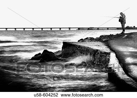 Stock Image - Fishing. Sagunto Sagunto. Valencia province. Comunidad Valenciana. Spain. Fotosearch