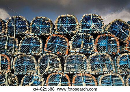 Fishing traps at port, Le Conquet. Finistere, Bretagne, France View Large Photo Image Stock Photo - Fishing traps at port, Le Conquet. Finistere, Bretagne, France. Fotosearch