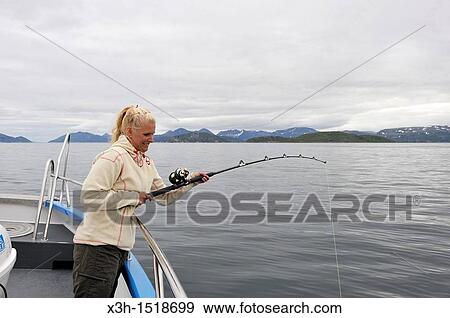 Stock Photo - fishing trip, Sommaroy, County of Troms, Norway, Northern Europe. Fotosearch