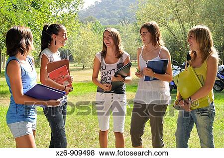 five students on campus View Large Photo Image Stock Photo - five students on campus. Fotosearch