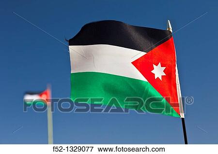 Flag of Jordan, Middle East View Large Photo Image Stock Photo - Flag of Jordan, Middle East. Fotosearch