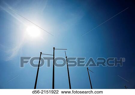 flagpoles in he sky, Valencia, Spain. View Large Photo Image Stock Image - flagpoles in he sky, Valencia, Spain.. Fotosearch