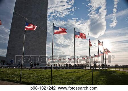 Flags flying around the Washington Monument View Large Photo Image Stock Image - Flags flying around the Washington Monument. Fotosearch