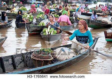 floating market near Banjarmasin, South-Kalimantan, Borneo, Indonesua View Large Photo Image Stock Image - floating market near Banjarmasin, South-Kalimantan, Borneo, Indonesua. Fotosearch