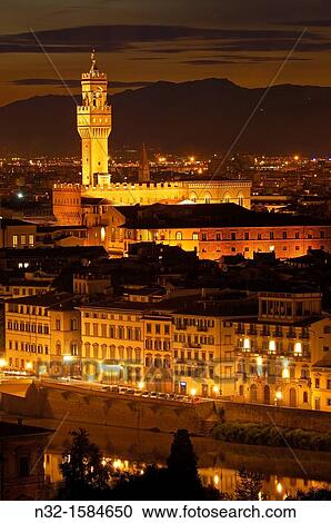 Florence Palazzo Vecchio at Dusk Tuscany Italy Europe. View Large Photo Image Stock Image - Florence Palazzo Vecchio at Dusk Tuscany Italy Europe.. Fotosearch