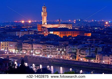 Florence Palazzo Vecchio at Dusk Tuscany Italy Europe. View Large Photo Image Stock Photography - Florence Palazzo Vecchio at Dusk Tuscany Italy Europe.. Fotosearch