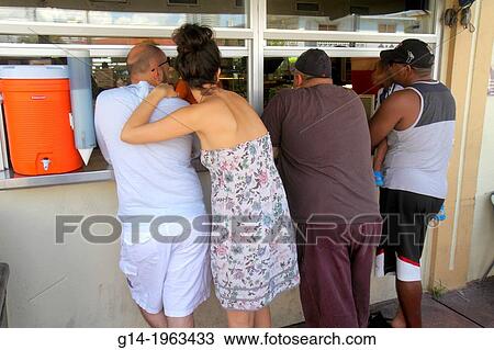 Florida, Miami Beach, Las Olas Cafe, restaurant, counter, window, man, woman, couple, Hispanic, Black, ordering, waiting,. View Large Photo Image Stock Image - Florida, Miami Beach, Las Olas Cafe, restaurant, counter, window, man, woman, couple, Hispanic, Black, ordering, waiting,.. Fotosearch