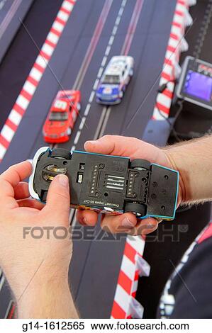 Stock Photography - Florida, Miami Beach, Lummus Park, NASCAR Championship Drive, event, race fan festival, electric miniature, racers, cars, stock car, competing, contest, racing, fixing,. Fotosearch