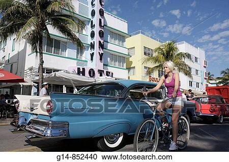 Florida, Miami Beach,? Ocean Drive?, Art Deco Weekend ...