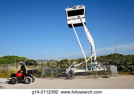 Florida, Miami Beach, police, lift, viewing, station, crowd control, patrol, ATV, policeman,. View Large Photo Image Stock Image - Florida, Miami Beach, police, lift, viewing, station, crowd control, patrol, ATV, policeman,.. Fotosearch
