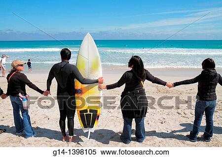 Florida, Miami Beach, Surfrider Foundation, No Offshore Florida Oil Drilling Protest, black clothing represents oil, hold hands, Atlantic Ocean, surf, View Large Photo Image Stock Photography - Florida, Miami Beach, Surfrider Foundation, No Offshore Florida Oil Drilling Protest, black clothing represents oil, hold hands, Atlantic Ocean, surf,. Fotosearch