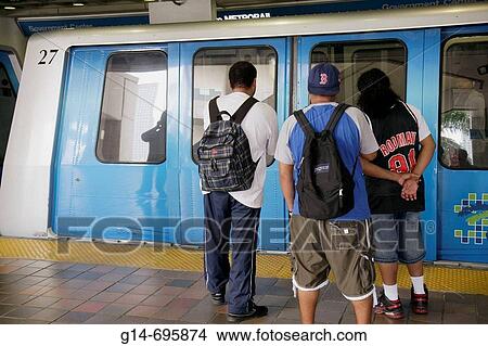 Florida, Miami, Government Center Station, Metromover, passengers, public transportation, rail, View Large Photo Image Picture - Florida, Miami, Government Center Station, Metromover, passengers, public transportation, rail,. Fotosearch