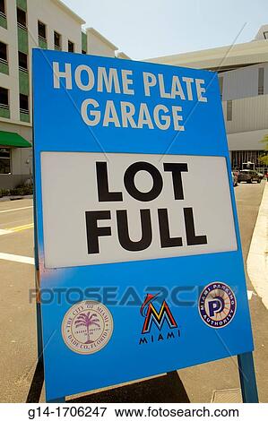 Florida, Miami, Little Havana, Miami Marlins, Major League, professional baseball, new stadium, ballpark, Marlins Park, FanFest, open house, sign, garage, lot full, View Large Photo Image Stock Photo - Florida, Miami, Little Havana, Miami Marlins, Major League, professional baseball, new stadium, ballpark, Marlins Park, FanFest, open house, sign, garage, lot full,. Fotosearch