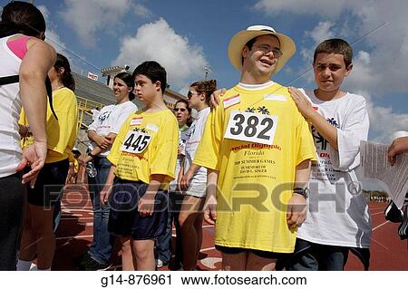Florida, Miami, Miami Dade College, North Campus, Special Olympics, disabled, competition, sports, athlete, student, volunteer, acceptance, Hispanic, boy, boys, teen, encourage, Down Syndrome, View Large Photo Image Stock Image - Florida, Miami, Miami Dade College, North Campus, Special Olympics, disabled, competition, sports, athlete, student, volunteer, acceptance, Hispanic, boy, boys, teen, encourage, Down Syndrome,. Fotosearch