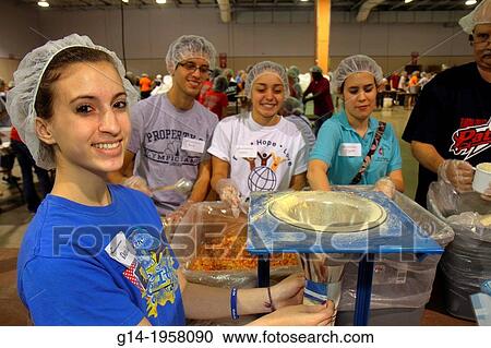 Florida, Miami, Miami-Dade County Fair And Expo, Feed My Starving Children, volunteer, community service, packing, meals, hairnet, Hispanic, teen, girl, student, boy,. View Large Photo Image Stock Image - Florida, Miami, Miami-Dade County Fair And Expo, Feed My Starving Children, volunteer, community service, packing, meals, hairnet, Hispanic, teen, girl, student, boy,.. Fotosearch