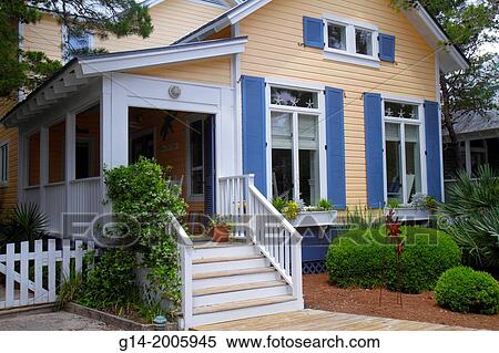 Florida, Seaside, master-planned community, New Urbanism, beach cottage, residence,. View Large Photo Image Stock Photography - Florida, Seaside, master-planned community, New Urbanism, beach cottage, residence,.. Fotosearch