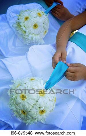 Stock Photo - flower girls bouquets. Fotosearch