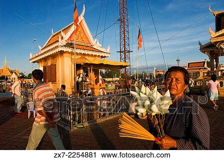 Flower seller near Tonle Sap River. Phnom Penh. View Large Photo Image Stock Image - Flower seller near Tonle Sap River. Phnom Penh.. Fotosearch