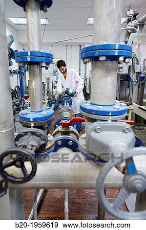 Stock Photo - Flowmeter calibration. Mechanical Metrology. Technological Services to Industry. Tecnalia Research & Innovation, Zamudio, Bizkaia, Basque Country, Spain.. Fotosearch
