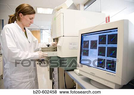 Stock Photo - Flux cytometer Biological test laboratory. Fundacion Inasmet-Tecnalia. Donostia, San Sebastian, Euskadi. Spain.. Fotosearch