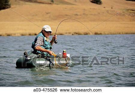 Fly fishing for trout, senior angler fighting large rainbow trout from a float tube, Dargle, KwaZulu-Natal, South Africa View Large Photo Image Stock Photograph - Fly fishing for trout, senior angler fighting large rainbow trout from a float tube, Dargle, KwaZulu-Natal, South Africa. Fotosearch