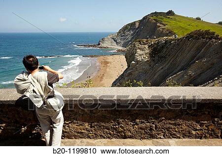 Stock Image - Flysch, tidal platform, Algorri, Zumaia, Guipuzcoa, Basque Country, Spain. Fotosearch