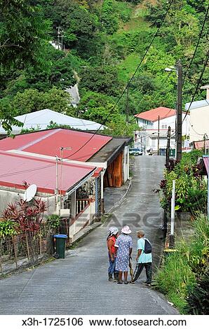 Stock Photograph - Fonds-Saint-Denis, Martinique, french island overseas region and department in the Lesser Antilles in the eastern Caribbean Sea, Atlantic Ocean. Fotosearch