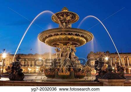 Fontaine des Fleuves, Concorde square, Paris, Ile de France, France. View Large Photo Image Stock Photograph - Fontaine des Fleuves, Concorde square, Paris, Ile de France, France.. Fotosearch