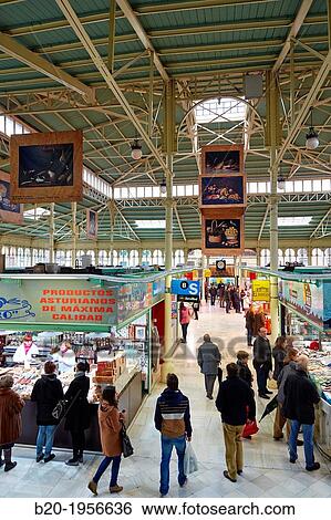 Fontan Market, Oviedo, Asturias, Spain. View Large Photo Image Stock Photograph - Fontan Market, Oviedo, Asturias, Spain.. Fotosearch