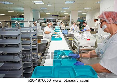 Food serving line, Hospital meal preparation, Kitchen, Hospital Donostia, San Sebastian, Gipuzkoa, Basque Country, Spain View Large Photo Image Stock Image - Food serving line, Hospital meal preparation, Kitchen, Hospital Donostia, San Sebastian, Gipuzkoa, Basque Country, Spain. Fotosearch