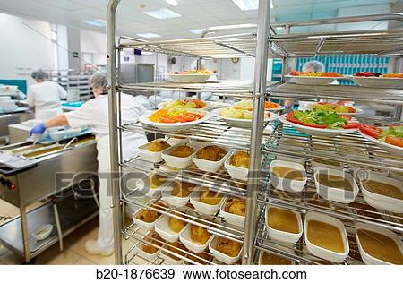 Food serving line, Hospital meal preparation, Kitchen, Hospital Donostia, San Sebastian, Gipuzkoa, Basque Country, Spain View Large Photo Image Stock Photo - Food serving line, Hospital meal preparation, Kitchen, Hospital Donostia, San Sebastian, Gipuzkoa, Basque Country, Spain. Fotosearch