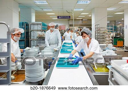 Food serving line, Hospital meal preparation, Kitchen, Hospital Donostia, San Sebastian, Gipuzkoa, Basque Country, Spain View Large Photo Image Stock Photo - Food serving line, Hospital meal preparation, Kitchen, Hospital Donostia, San Sebastian, Gipuzkoa, Basque Country, Spain. Fotosearch