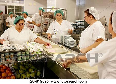 Food serving line, kitchen. Hospital Universitario de Gran Canaria Doctor Negrin, Las Palmas de Gran Canaria. Canary Islands, Spain View Large Photo Image Stock Photography - Food serving line, kitchen. Hospital Universitario de Gran Canaria Doctor Negrin, Las Palmas de Gran Canaria. Canary Islands, Spain. Fotosearch